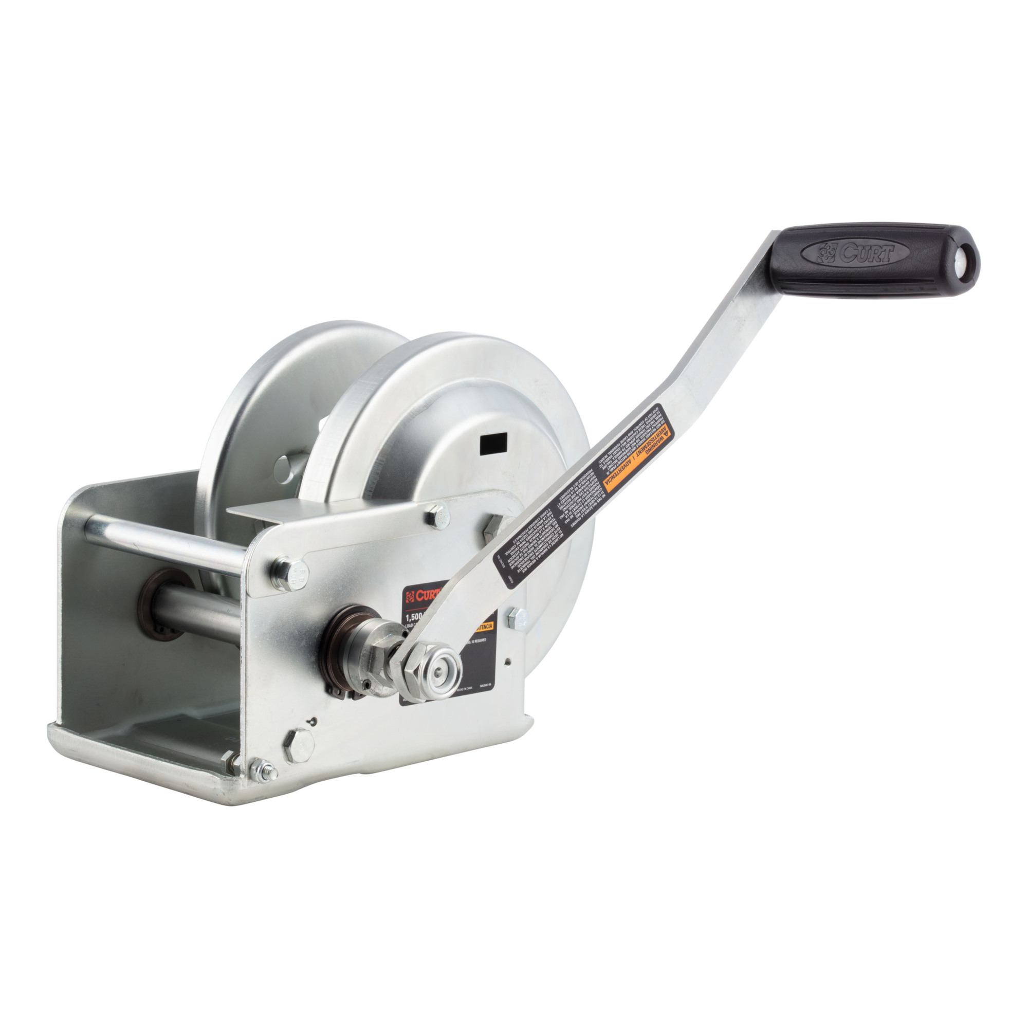 Curt Manufacturing Hand-Crank Brake Winch — 1,500 lbs., 5:1 Gear Ratio, 10.6in. Handle, Model# 29615